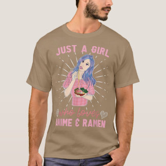 Camiseta Solo Un Chica Que Ama A Anime Y Ramen Manga Japane