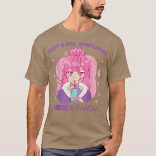 Camiseta Solo un chica que ama a Anime y Ramen T por un Ani