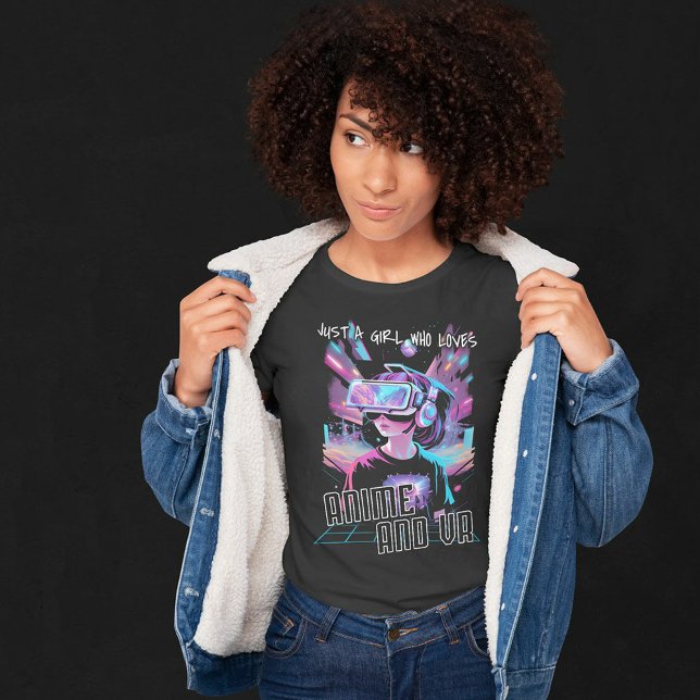 CAMISETA SÓLO UN CHICA QUE AMA A ANIME Y VR (Subido por el creador)