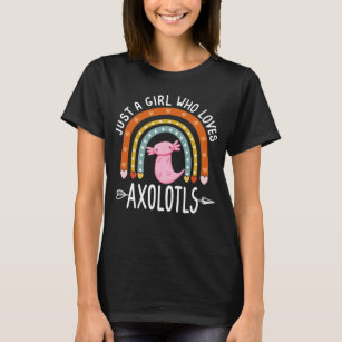 Camiseta Sólo un Chica que ama a Axolotls Rainbow Cute Axol