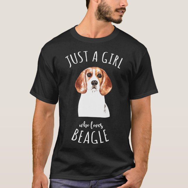 Camiseta Sólo Un Chica que ama a Beagle como mejor perro (Anverso)