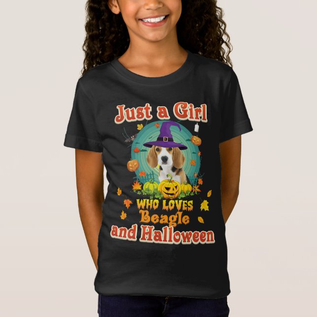 Camiseta Solo Un Chica Que Ama A Beagle Dog Y Halloween (Anverso)