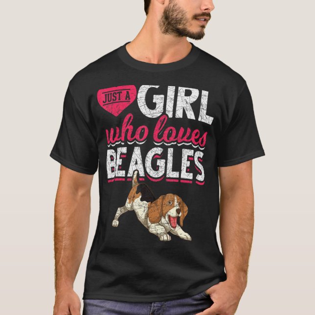 Camiseta Solo Un Chica Que Ama A Beagles El Dueño Del Masco (Anverso)
