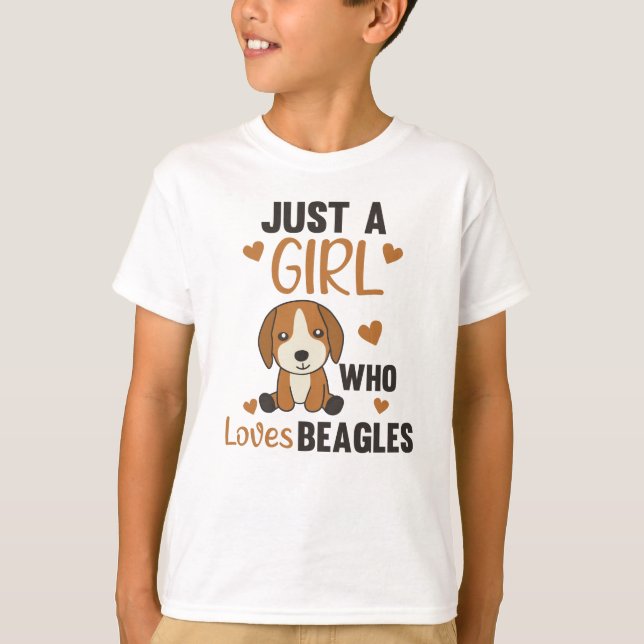 Camiseta Sólo un Chica que ama a Beagles Kawaii Perro Beagl (Anverso)