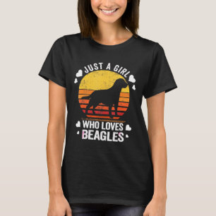Camiseta Solo Un Chica Que Ama A Beagles, Un Perro Retro Vi