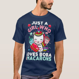 Camiseta Solo un Chica que ama a Boba y a los Macarons