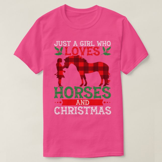 Camiseta Sólo Un Chica Que Ama A Caballos Y Navidades Cabal (Diseño del anverso)