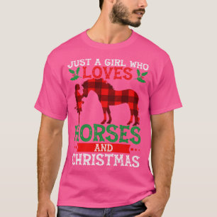 Camiseta Sólo Un Chica Que Ama A Caballos Y Navidades Cabal