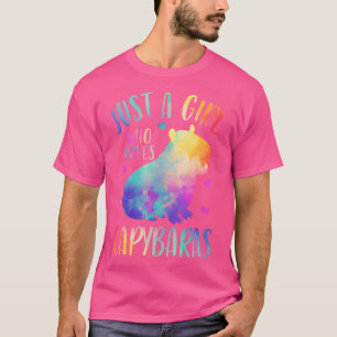 Camiseta Sólo Un Chica Que Ama A Capybaras Acuarela Cute Ca