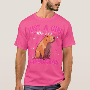 Camiseta Sólo un Chica que ama a Capybaras cute capibara