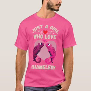 Camiseta Solo Un Chica Que Ama A Chameleon Con Los Campos E