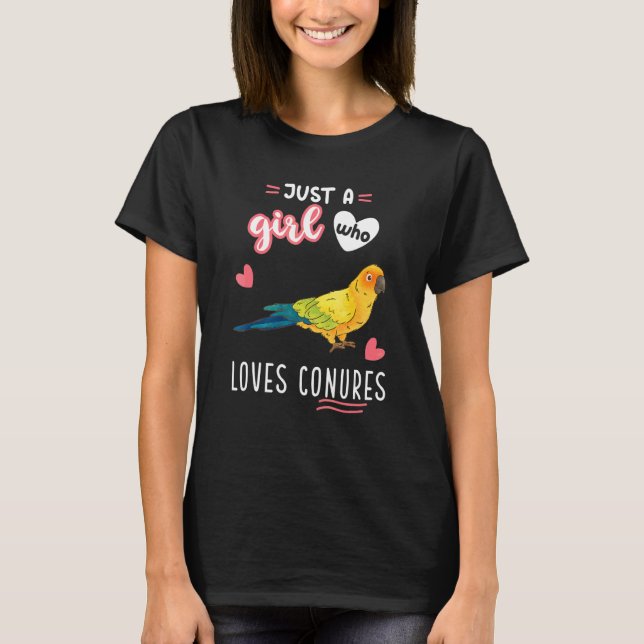 Camiseta Sólo Un Chica Que Ama A Conures Parrot Bird (Anverso)