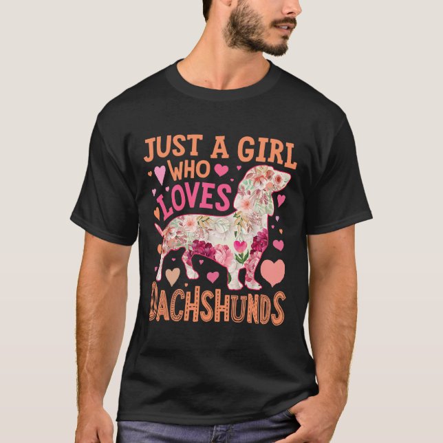 Camiseta Solo un Chica que ama a Dachshund (Anverso)