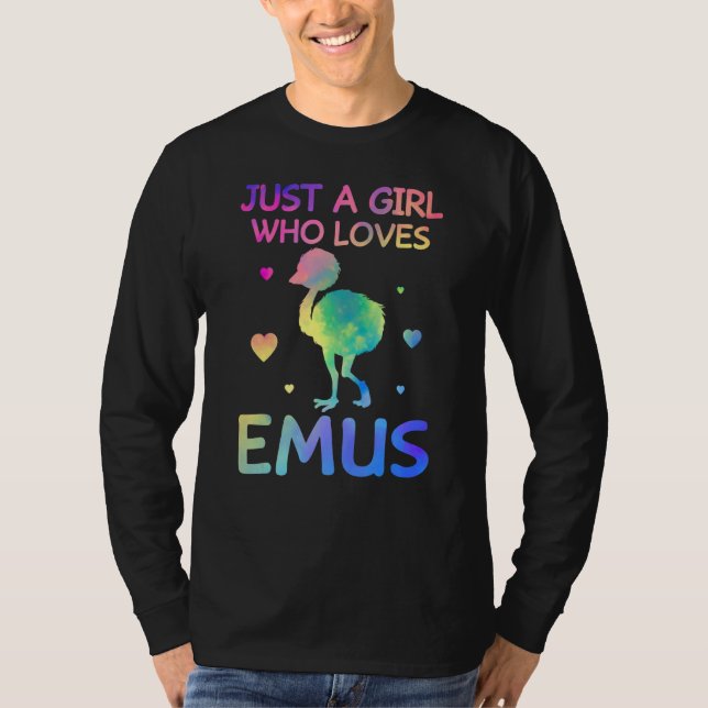Camiseta Sólo Un Chica Que Ama A Emus Funny Emu Bird Lover (Anverso)