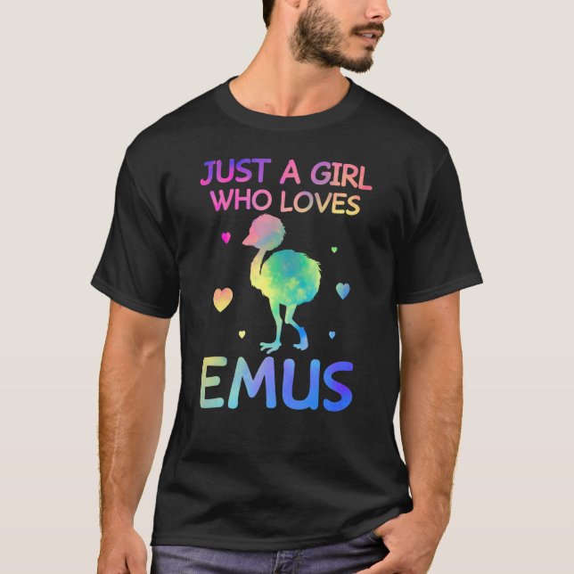 Camiseta Sólo Un Chica Que Ama A Emus Funny Emu Bird Lover (Anverso)