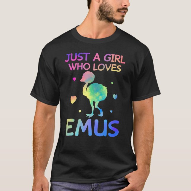 Camiseta Sólo Un Chica Que Ama A Emus Funny Emu Bird Lover (Anverso)