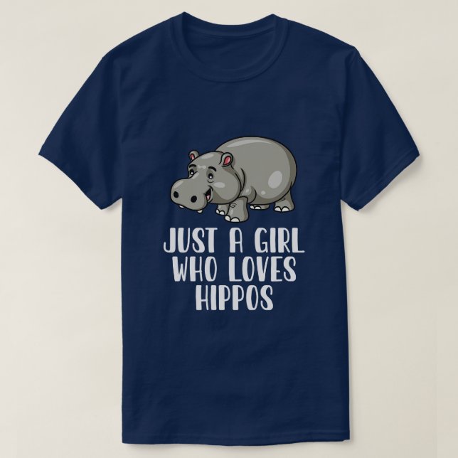 Camiseta Solo un Chica que ama a Hippos (Diseño del anverso)