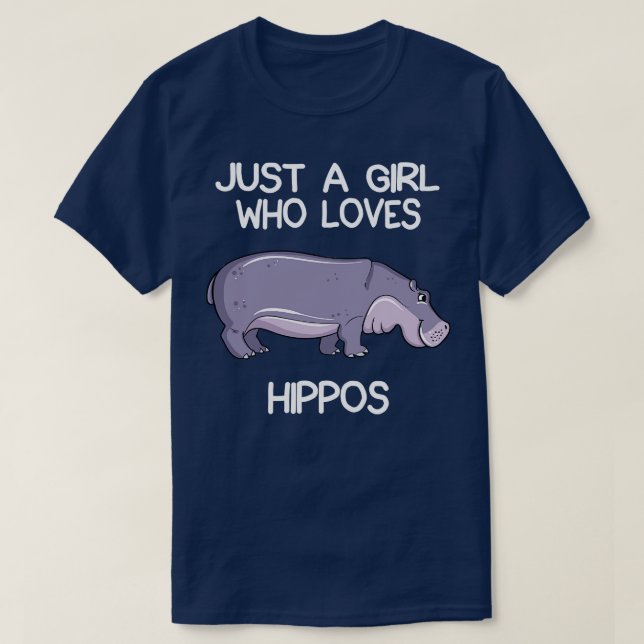 Camiseta Solo un Chica que ama a Hippos (Diseño del anverso)