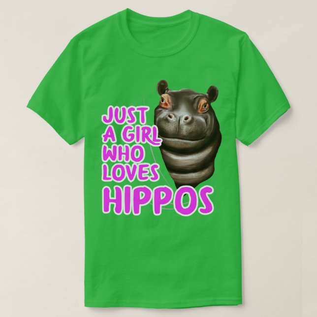 Camiseta Solo un Chica que ama a Hippos (Diseño del anverso)