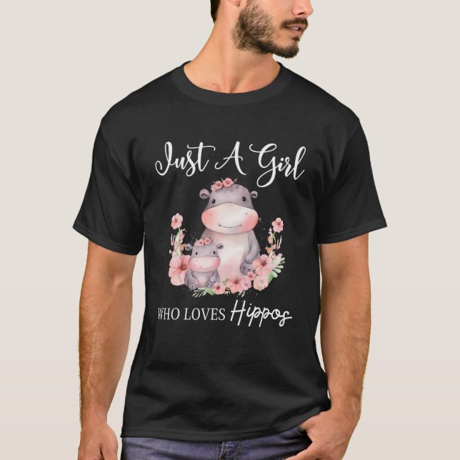 Camiseta Solo un Chica que ama a Hippos (Anverso)