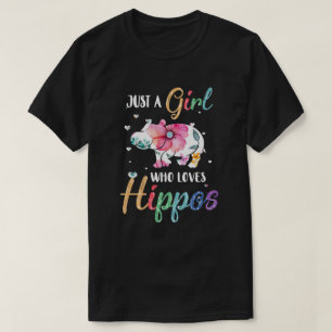 Camiseta Sólo un Chica que ama a Hippos Cute Hippo Lover