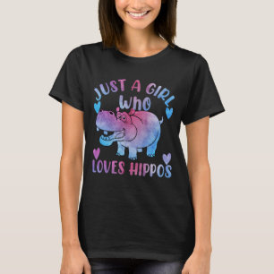 Camiseta Sólo un Chica que ama a Hippos Hippopótamo