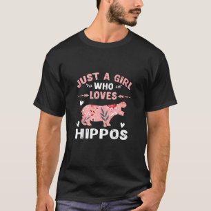 Camiseta Solo un Chica que ama a Hippos T Shirt Hippo Lover