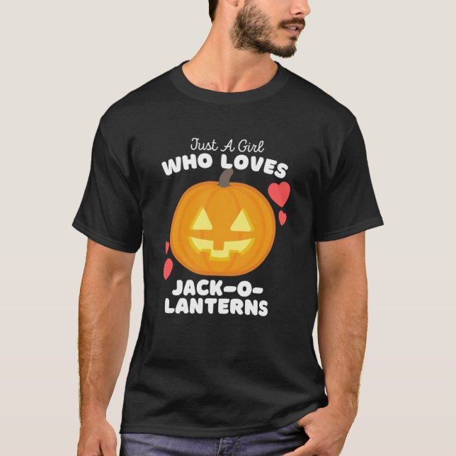 Camiseta Solo Un Chica Que Ama A Jack O Lanterns Chicas bur (Anverso)