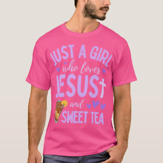 Camiseta Solo Un Chica Que Ama A Jesús Y A Un Buen Té Crist