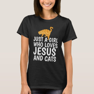 CAMISETA SÓLO UN CHICA QUE AMA A JESÚS Y GANA A CAT
