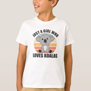 Camiseta Sólo un Chica que ama a Koalas Cute Koala Oso