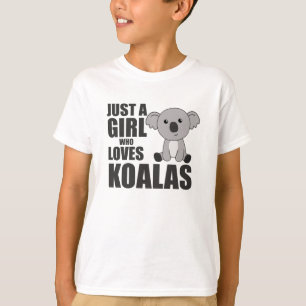 Camiseta Sólo un Chica que ama a Koalas Cute Koala Oso