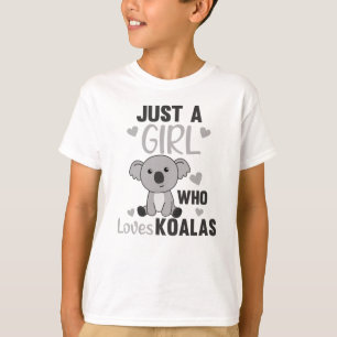 Camiseta Sólo un Chica que ama a Koalas Cute Koala Oso