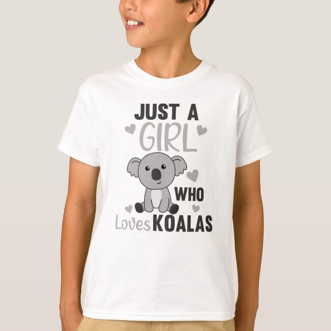 Camiseta Sólo un Chica que ama a Koalas Cute Koala Oso (Anverso)