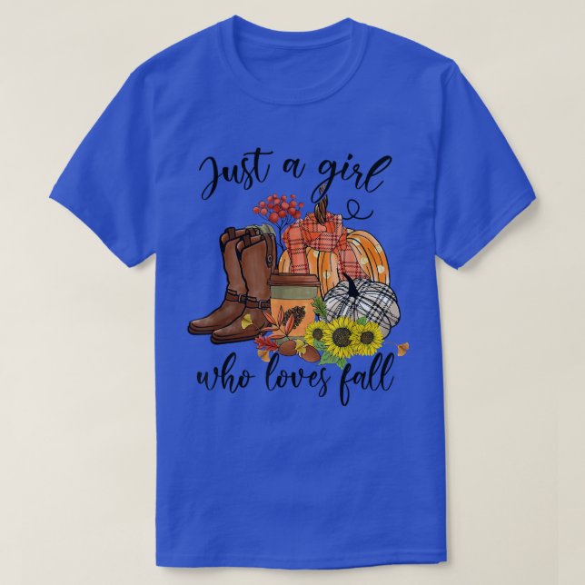 Camiseta Solo un Chica que ama a la caída feliz otoño Orang (Diseño del anverso)