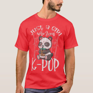 Camiseta Solo un Chica que ama a la K-Pop Panda Boba Anime