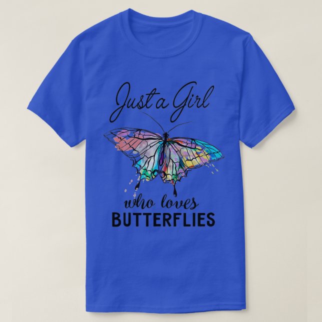 Camiseta Sólo Un Chica que ama a la mariposa Entomólogo Gi (Diseño del anverso)
