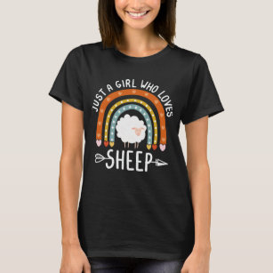 Camiseta Solo un Chica que ama a la oveja arcoiris