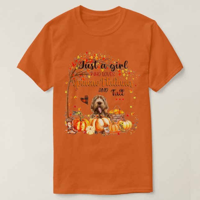 Camiseta Sólo Un Chica Que Ama A La Spinone Italianos Y Cae (Diseño del anverso)