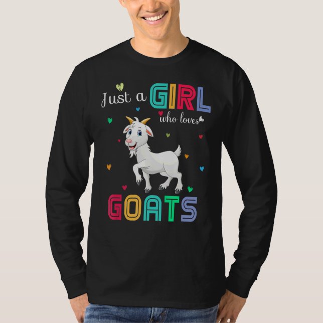 Camiseta Solo Un Chica Que Ama A Las Cabras Gráficas Y Cues (Anverso)