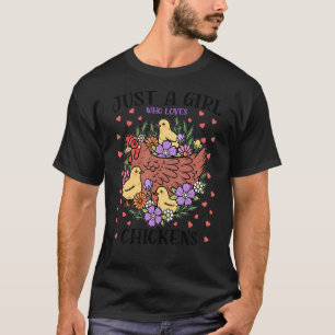 Camiseta Solo Un Chica Que Ama A Las Gallinas Con El Animal