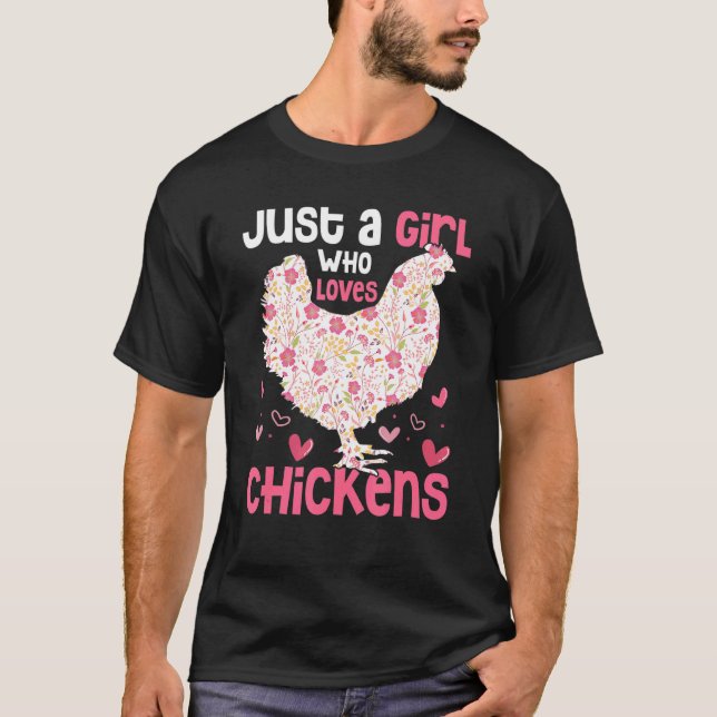 Camiseta Sólo Un Chica Que Ama A Las Gallinas Y Cabras Cult (Anverso)