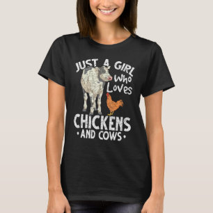 Camiseta Sólo Un Chica Que Ama A Las Gallinas Y Vacas De La