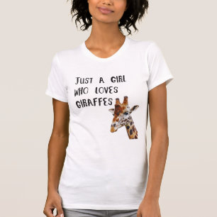 Camiseta Sólo un Chica que ama a las jirafas de carne de an