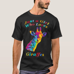 Camiseta Sólo un Chica que ama a las jirafas en colores arc