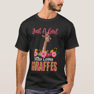 Camiseta Sólo un Chica que ama a las jirafas florals burro