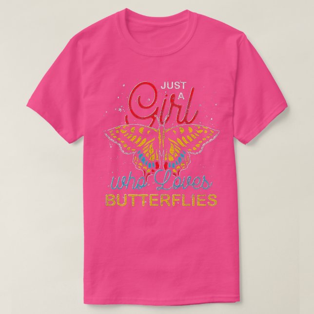 Camiseta Sólo Un Chica Que Ama A Las Mariposas Entomóloga P (Diseño del anverso)
