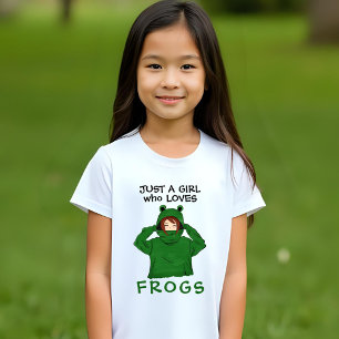 Camiseta Solo un Chica que ama a las ranas de la rana verde