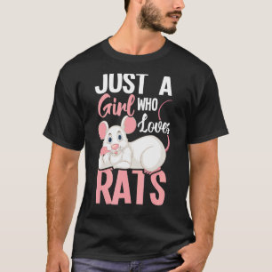 Camiseta Sólo un Chica que ama a las ratas que sacuden a su