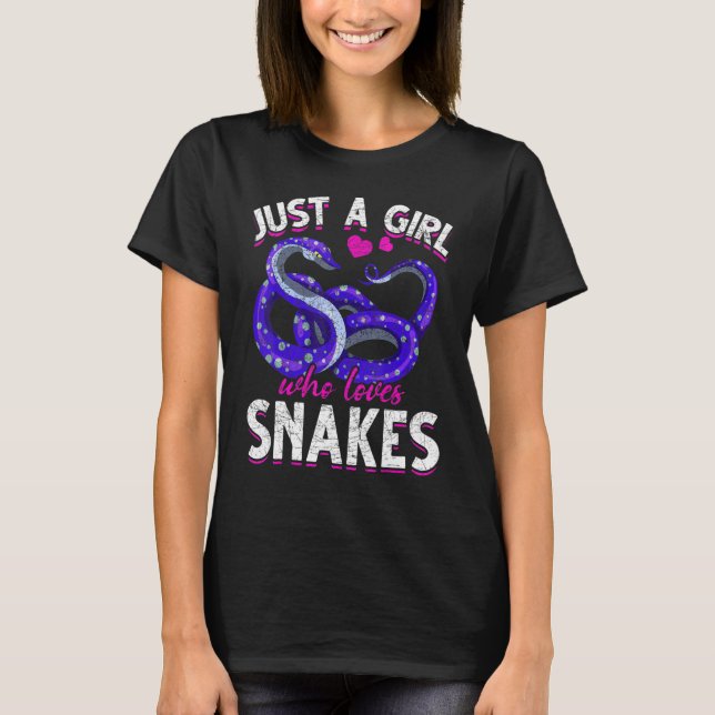 Camiseta Sólo un Chica que ama a las serpientes Reptile Kee (Anverso)